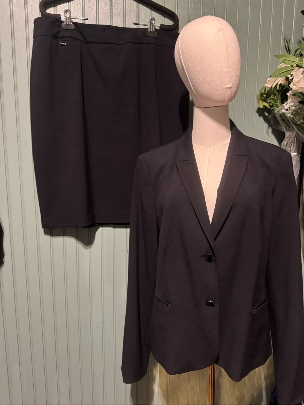 Calvin Klein Navy Women’s Suit Pencil Skirt - Classic Workwear - Picture 2 of 7